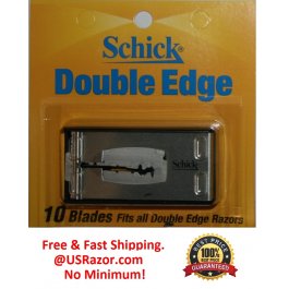 10 SCHICK DOUBLE EDGE RAZOR BLADES REFILLS FIT GILLETTE 