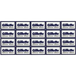 100 Gillette Double Edge Silver Blue Safety Razor Blades Refills Classic Style 