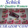 81 Schick Quattro Cartridges Women Blades Along Razor Handle 