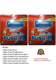 16 2x8 GILLETTE FUSION Razor Cartridges Blades Refills Shaver