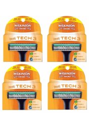 16 Wilkinson Tech3 blades shaver 4 cartridges Refills Fit Schick Subzero Razor
