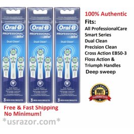 9 Oral B Dual Clean Action Brush Heads Braun Electric Toothbrush  