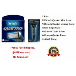 9 Schick Quattro Razor Blades Cartridges 