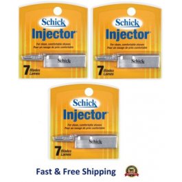 21 Schick Injector Razor Blades Refill Classic Style 7 x 3 Shaver Cartridges USA 