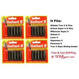 20 Gallant Blades Fits Gillette Trac II Plus Razor Twin Cartridge 