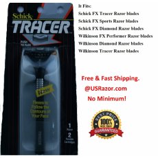 Schick FX Tracer Razor Along 2 Blades Fits Diamond Sports Shaver 
