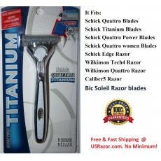 Schick Quattro Razor Titanium Blade Quatro Handle Shaver 