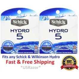 16 Schick Hydro 5 Razor Blades Hydro5 Power Refill Cartridges Shaver Authentic 8 