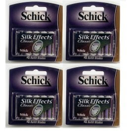 16 Schick Silk Effects Classic Blades Shaver Refills Cartridges fits Plus Razor 
