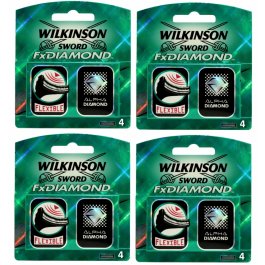 16 Wilkinson FX Diamond Blades Ft Schick Tracer Razor Cartridges Refills Germany 
