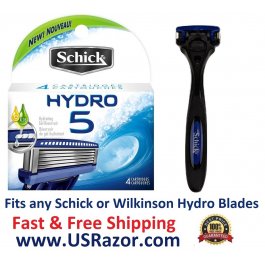 5 Schick Hydro5 4 Cartridges+Razor Blades Hydro Shaver Refills Handle 
