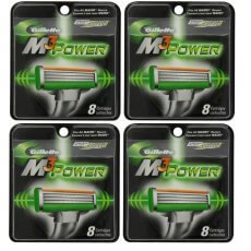 32 Gillette Mach M3 Power Razor 3 Blades Cartridges Refills Shaver 8*4 Sealed 