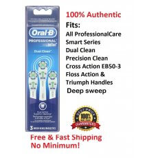3 Oral B Dual Clean Brush Heads Dual Action 