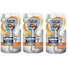 3 Silver Touch FLEX BALL Gillette FUSION Proglide Manual Razor Handle Shaver USA 