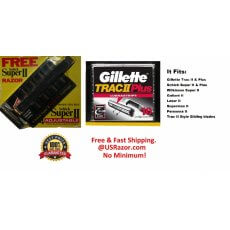 14 Trac II Gillette Cartridge 10 Plus 4 Schick Super 2 Razor Shaver Blade Handle 
