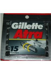 15 GILLETTE ATRA Razor BLADES Refills Cartridges No Lubricant Str