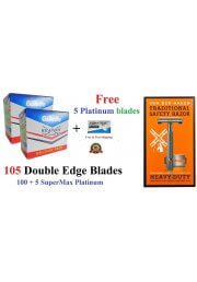 ^100 Double Edge Gillette Van Der Hagen Metal Butterfly Razor 5 Platinum Blades