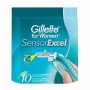 10 Gillette Sensor Excel Razor Blades Refill Cartridges 