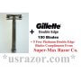 *100 Gillette Double Edge Blades & Classic Butterfly Metal Safety Razor Shaver