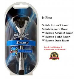Xtreme3 Razor Fit Schick Wilkinson Subzero Blades Shaver handle 2 Refills HD 