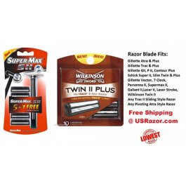 15 Trac II Blades Wilkinson Super Plus Cartridge Refill Ft Gillette Schick Razor  