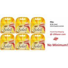 24 BIC Soleil Blades Cartridges Shaver Refills Fit Schick Quattro Women Razor 