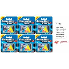 24 Swift3 Supermax BLADES Fits Gillette Sensor3 Excel Razor 