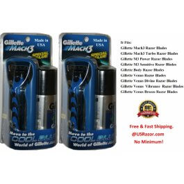 2 Gillette Mach3 Razor Shaving Gel Shaver Handle  