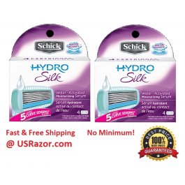 2 X 4 Schick Hydro Silk Razor Blades Refill Cartridges  