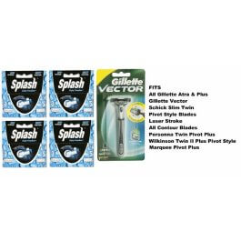 21 REFILLS GILLETTE VECTOR RAZOR WORK WITH ATRA PLUS BLADES CARTRIDGES SHAVER 