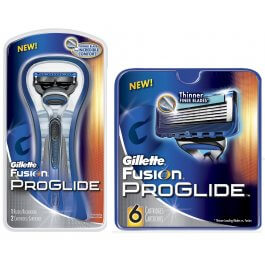 6 Gillette Fussion Proglide Blades + Razor with 2 Cartridges 