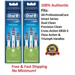6 Oral B Deep Sweep Tooth Brush Heads Electric Toothbrush Refills Triple Action  