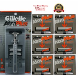 32 Gillette Atra Plus Razor Blades Cartridges Shaver Made USA 