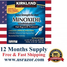 12 Months Kirkland 5% Minoxidil Hair Loss Regrowth Treatment GENERIC Rogaine 