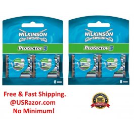 16 Wilkinson Protector 3 Blades Fits Schick Protector Razor 