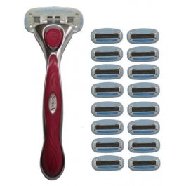 17 Women Refill Fit Schick Quattro Bikini Trimmer Razor 5 Blade Cartridge Handle 