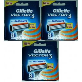 *24 Gillette Vector3 Blades fits Sensor Excel Razor Cartridges Refill Shaver 8*3 
