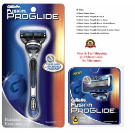 7 GILLETTE FUSION Proglide Razor Blades Refills Cartridges Handle  