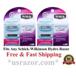 * 8 Hydro Silk Schick 5 Blades Razor Cartridges Refills HydroSilk Shaver 2*4 