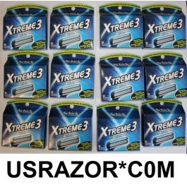 Schick Xtreme3 96 blades fits Subzero Razor shaver cartridges 