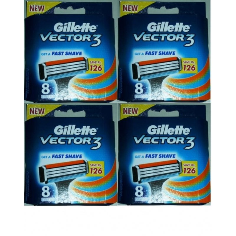 32 Gillette Vector3 Blades Fits Sensor Razor Cartridges Refills Shaver 8 4