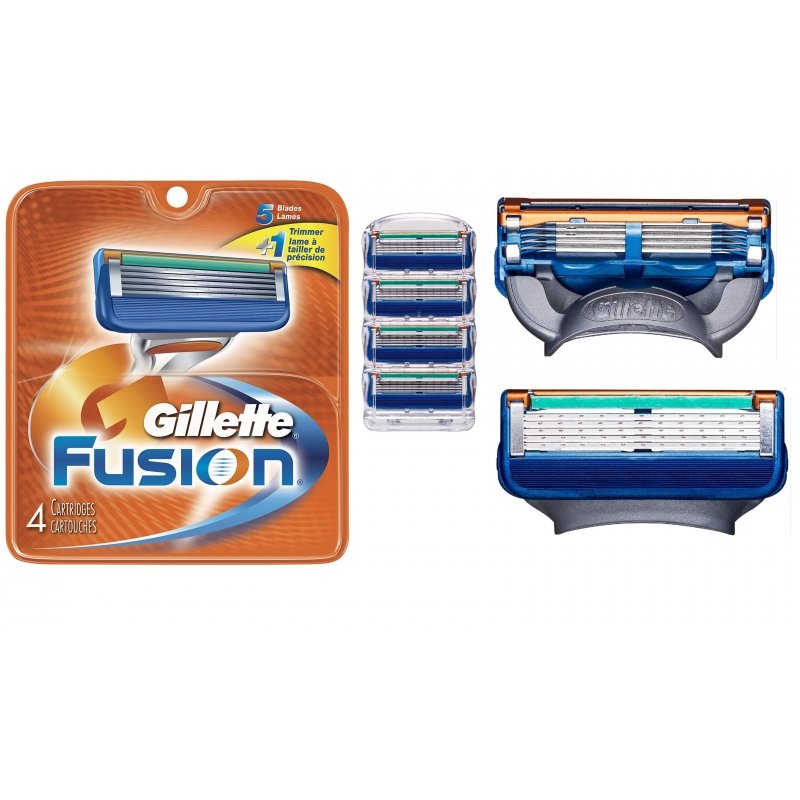4 Gillette Fusion Razor Blade Cartridge Refill Flexball