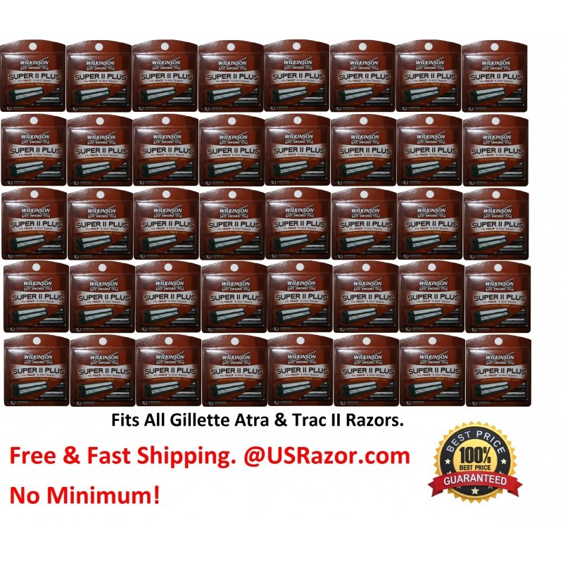 400 Wilkinson Super II Razor Blades Fit Gillette Atra Trac II Schick Razor