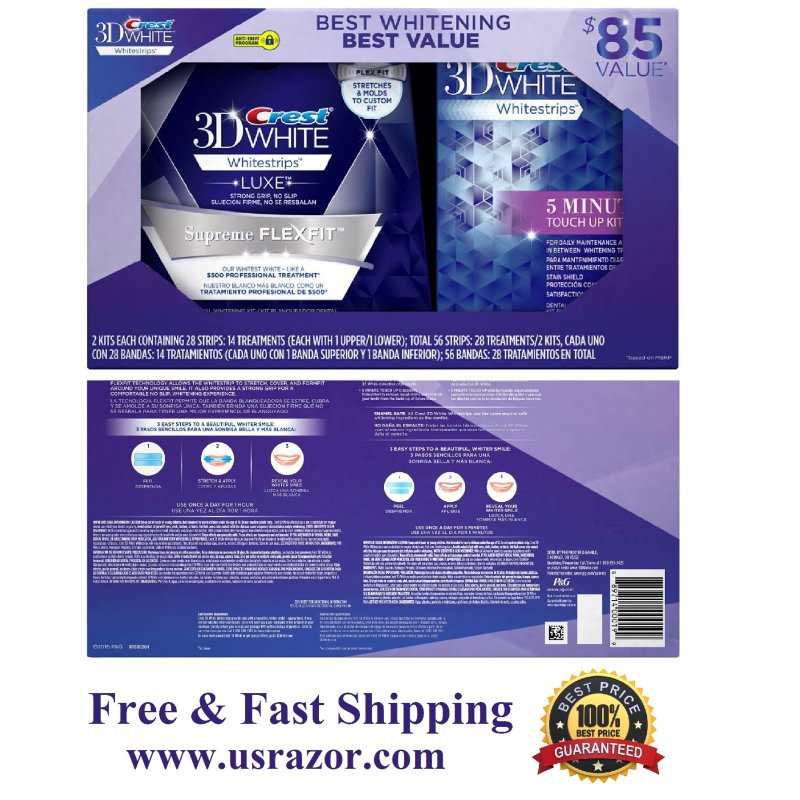 Crest 3d Supreme Flexfit 5 Minute Touch Up Whitestrips White