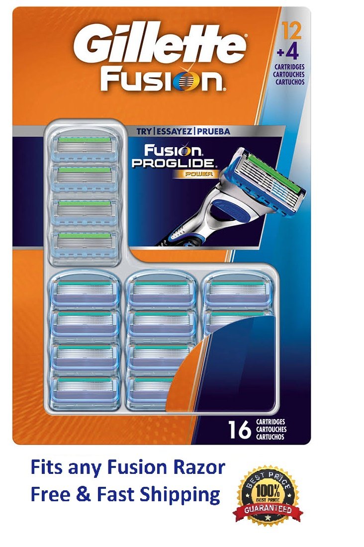 16 Gillette Fusion Razor Blades 12 4 Proglide Power Refill Cartridge Ft Flexball