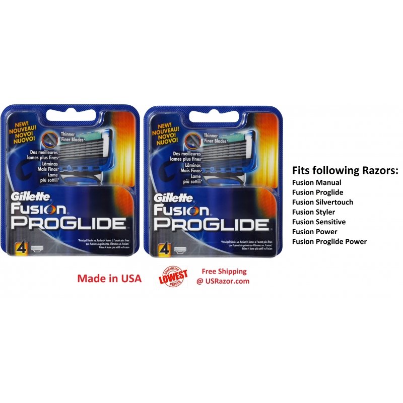 8 Gillette Fusion Proglide Razor Blade Refill Cartridge