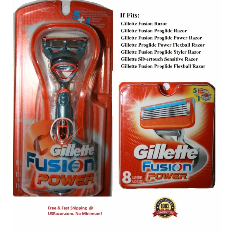 9 Gillette Fusion Power Razor Blades Refill Cartridges