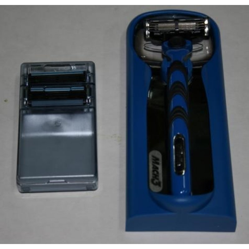 Gillette Mach3 Metal RAZOR Handle Shaving Gel 3 Blades