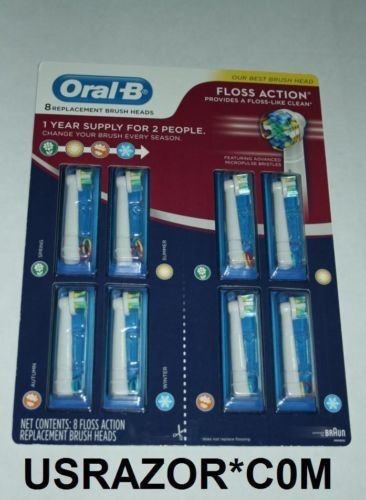 8 Oral B Floss Action Brush Heads Braun Replacement Electric Toothbrush  Refills