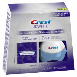 Crest 3D Whitestrips with 1 Light 10 Treatment White Strips Dental Whitening Kit 